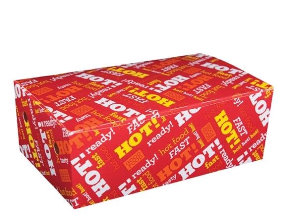 Snack Box Large Hot Food Fast 200x115x70mm K440S0247 (8xPkt50=Ctn400) 